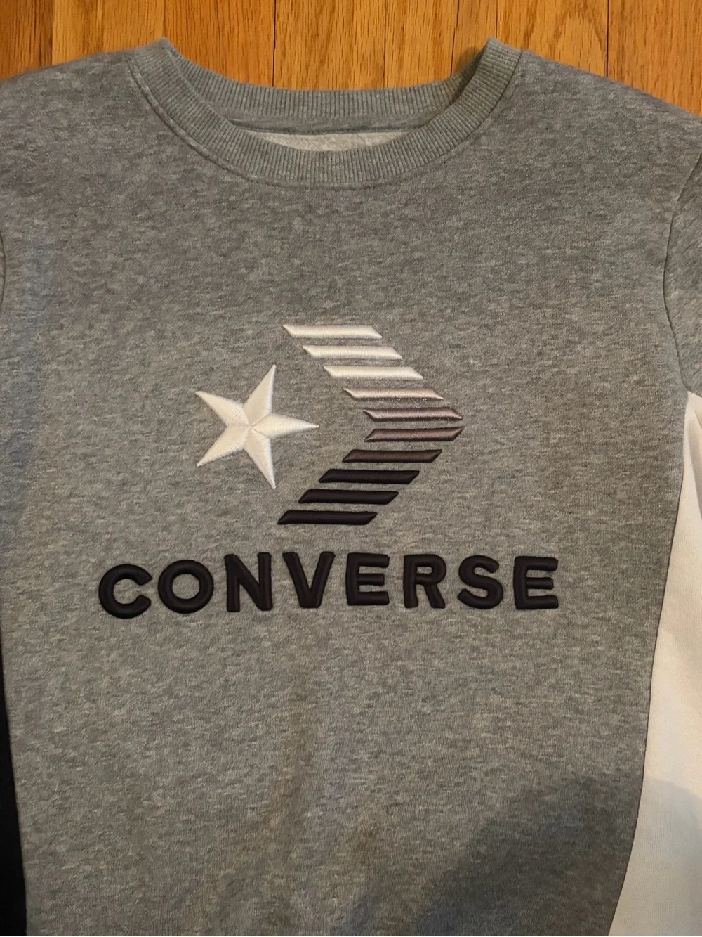 Converse Kids Colorblock Gray Logo Sweatshirt